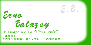 erno balazsy business card